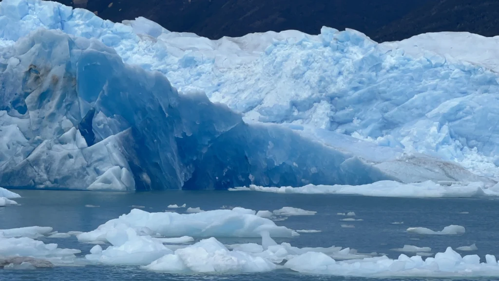 View of the Perito Moreno Glacier in Los Glaciares National Park, El Calafate, Argentine Patagonia.