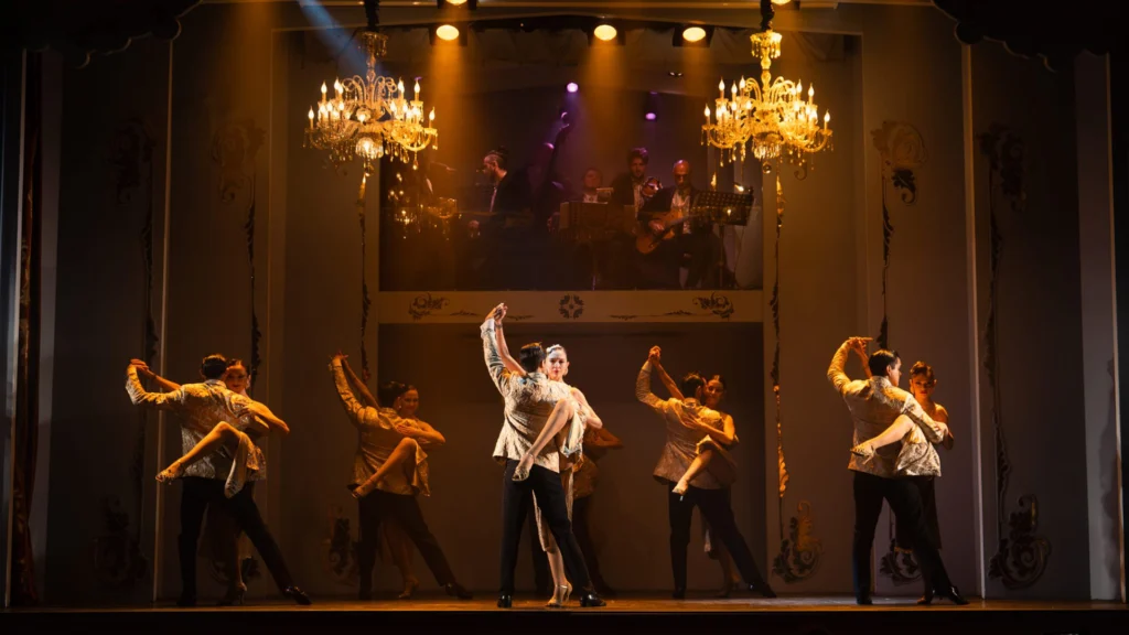 Tango show with dancers on stage at the Café de los Angelitos, Buenos Aires