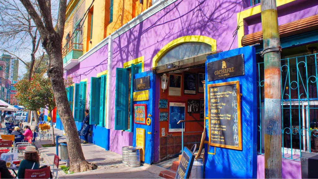 Painted paneling facade in La Boca, Buenos Aires, typical of Caminito