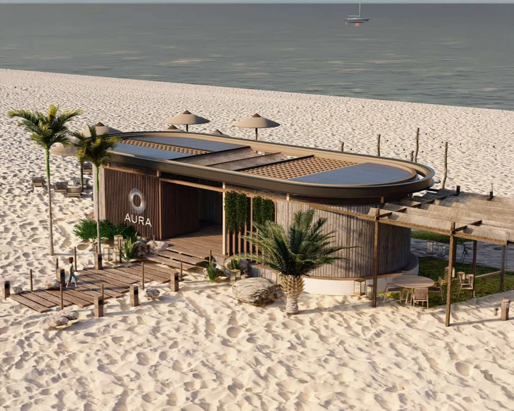 Parador Aura on the sand front of the sea in Punta del Este, Uruguay